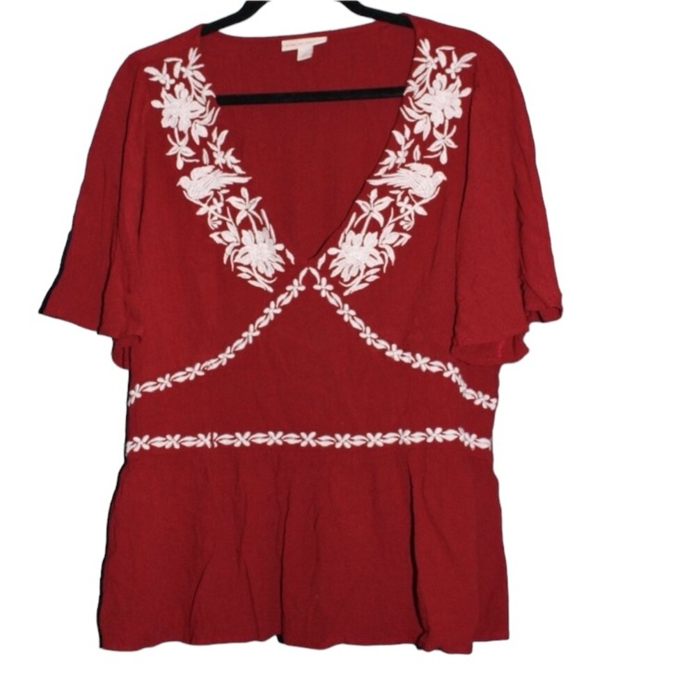 Knox Rose red boho top women's XXL